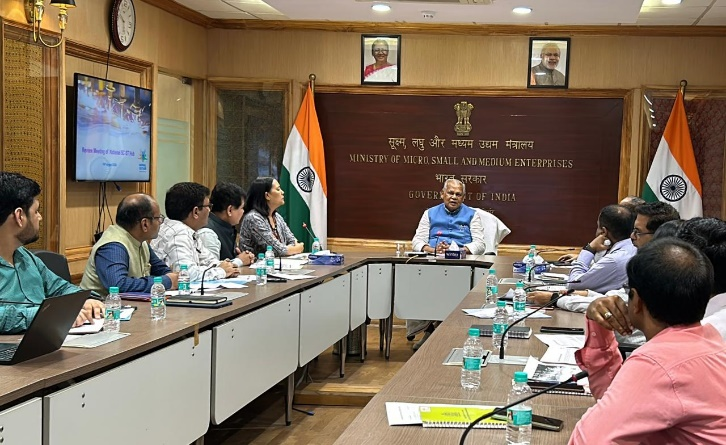 Hon’ble Union Minister of MSME Shri. Jitan Ram Manjhi Presided over the ‘Review of the NSSH Scheme’ held at Udyog Bhawan on 14.08.2024..png